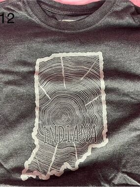 State of Mind Black Tee with White Indiana Tree-Ring Graphic